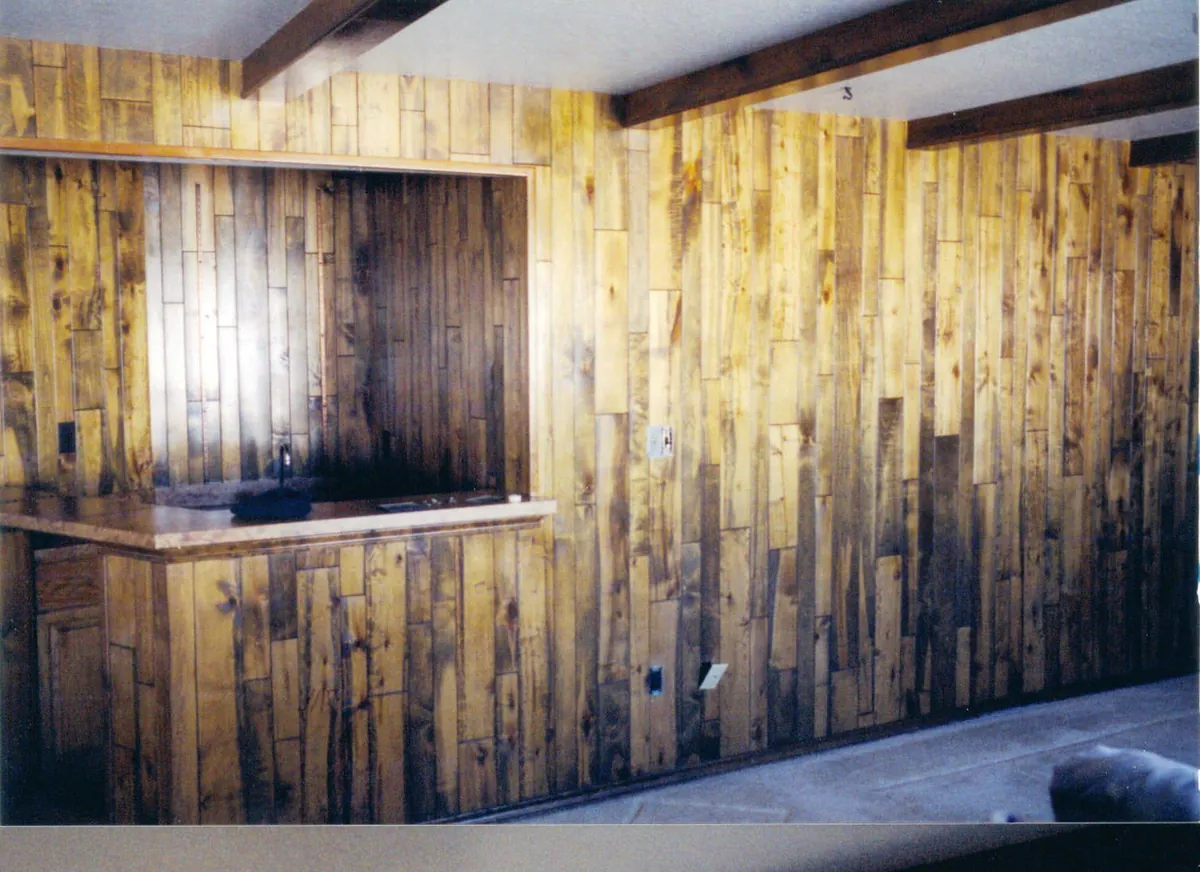 Wood paneling to bright white — before