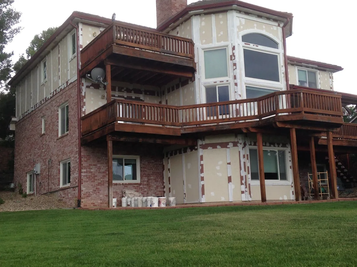 Multi-level deck and siding after repaint