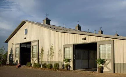 Horse ranch barn facade