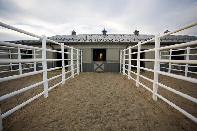 Horse ranch barn exterior after painting