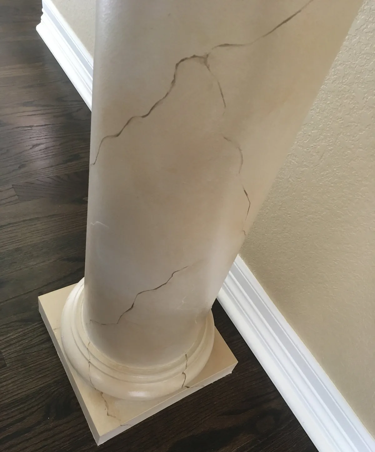 Faux marble column base and plinth