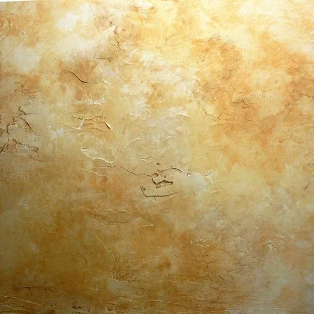 Tarnished wall finish over skip-trowel texture