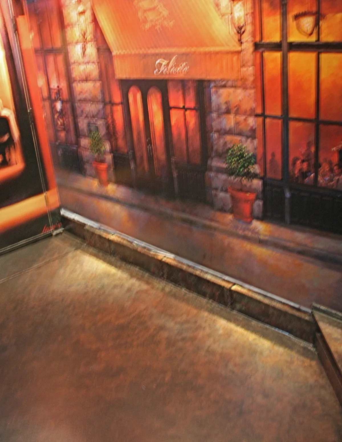 Hand-painted streetscape mural